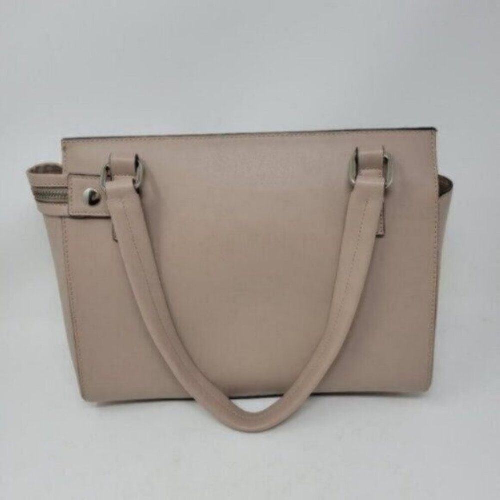 Alberta Di Canio | Italian Leather Full Zip Satchel Handbag Light Pink blush - Picture 4 of 10